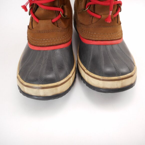 Sorel 1964 Pac 2 Waterproof Snow Boots Women's size 10 Grizzly Brown Red Laces - Picture 6 of 11